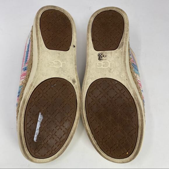 UGG Eyan II Serape Lace Up Pink/Blue Jute low top Sneakers size 6 - Picture 3 of 13